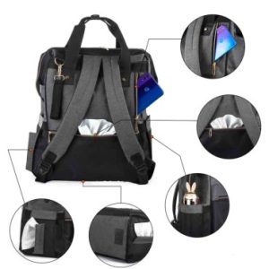 کوله پشتی و کیف لوازم مادر و کودک فندی طوسی مشکی FENDI