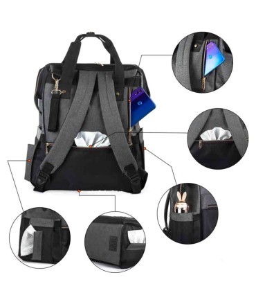 کوله پشتی و کیف لوازم مادر و کودک فندی طوسی مشکی FENDI