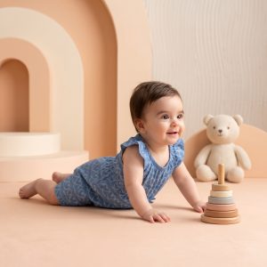 رامپر دخترانه برند Primark قلب آبی