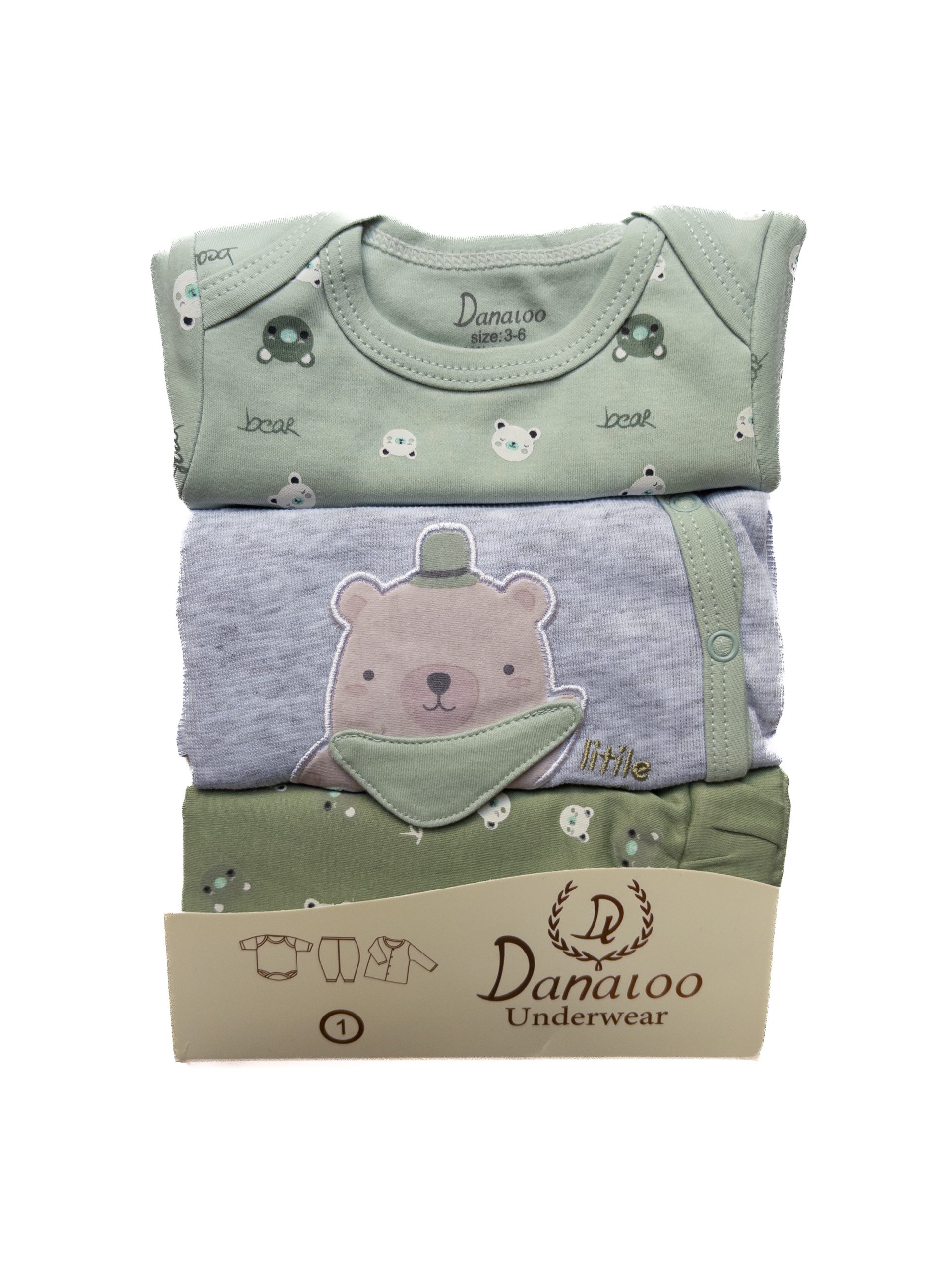 سه تیکه طرح خرس سبز برند دانالو