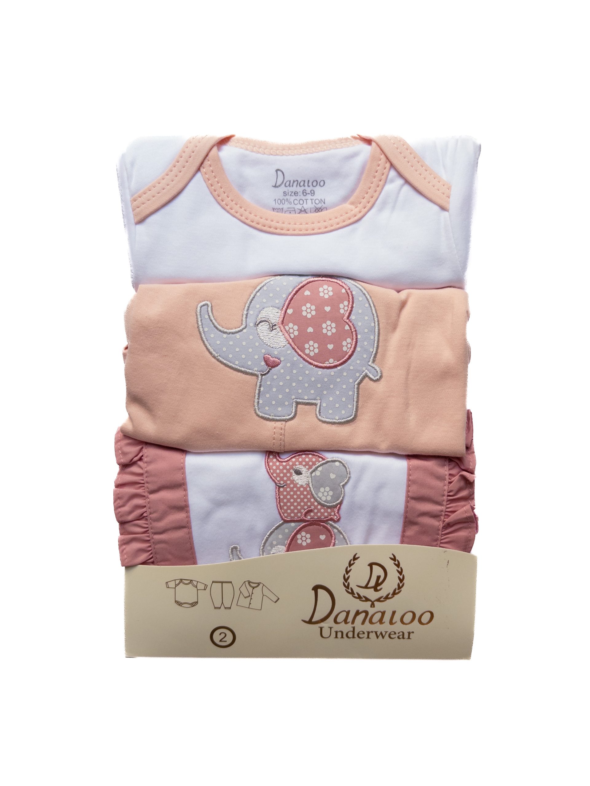 سه تیکه طرح فیل صورتی برند دانالو