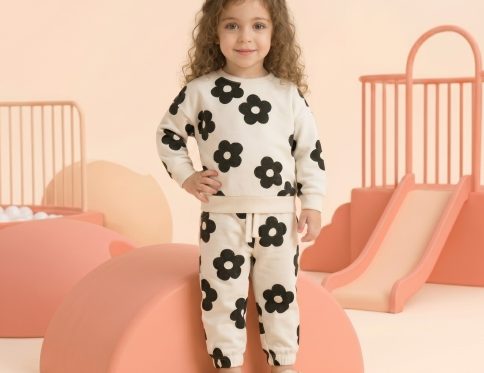 بلوز و شلوار دورس طرح گل مشکی برند H&M